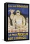 Poster with Mr Bibendum Advertising Michelin Tyres-null-Framed Stretched Canvas