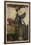 Poster with Woman in Vintage Automobile Holding Up Sherry Glass-Ramon Casas Carbo-Framed Giclee Print