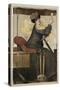 Poster with Woman in Vintage Automobile Holding Up Sherry Glass-Ramon Casas Carbo-Stretched Canvas