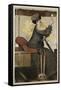 Poster with Woman in Vintage Automobile Holding Up Sherry Glass-Ramon Casas Carbo-Framed Stretched Canvas