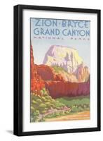 Poster, Zion, Bryce, Grand Canyon, National Parks-null-Framed Art Print