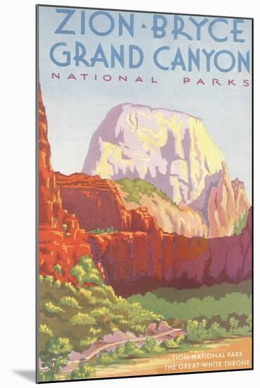 Poster, Zion, Bryce, Grand Canyon, National Parks-null-Mounted Art Print