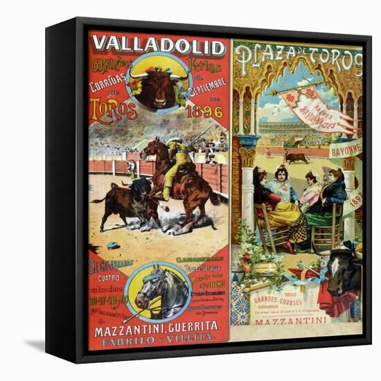 Posters Advertising Bull-Fights in Valladolid, 1896 and in Bayonne, 1897-null-Framed Stretched Canvas