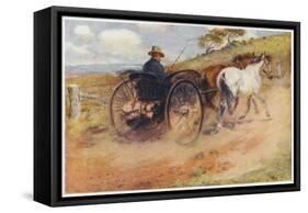 Postman in His Mail-Cart in the Australian Outback-Percy F.s. Spence-Framed Stretched Canvas