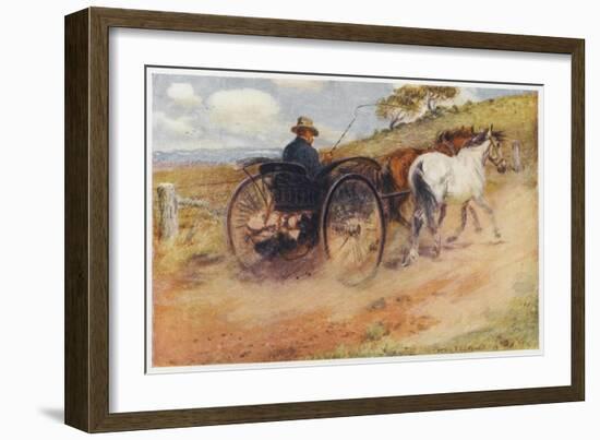 Postman in His Mail-Cart in the Australian Outback-Percy F.s. Spence-Framed Art Print