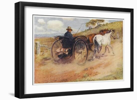 Postman in His Mail-Cart in the Australian Outback-Percy F.s. Spence-Framed Art Print