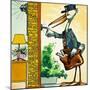 Postman Stork Rings the Bell-null-Mounted Giclee Print