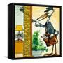 Postman Stork Rings the Bell-null-Framed Stretched Canvas