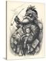 Pot-Bellied Father Christmas with Lots of Presents-Thomas Nast-Stretched Canvas