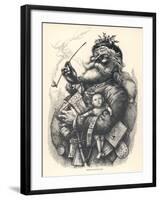 Pot-Bellied Father Christmas with Lots of Presents-Thomas Nast-Framed Art Print