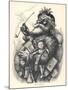 Pot-Bellied Father Christmas with Lots of Presents-Thomas Nast-Mounted Art Print