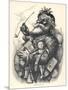 Pot-Bellied Father Christmas with Lots of Presents-Thomas Nast-Mounted Art Print