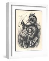 Pot-Bellied Father Christmas with Lots of Presents-Thomas Nast-Framed Art Print