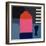 Pot, Glass and Stripes-Sophie Harding-Framed Giclee Print