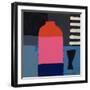 Pot, Glass and Stripes-Sophie Harding-Framed Giclee Print