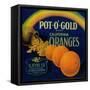 Pot O' Gold Orange Label - Los Angeles, CA-Lantern Press-Framed Stretched Canvas