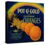 Pot O' Gold Orange Label - Los Angeles, CA-Lantern Press-Stretched Canvas