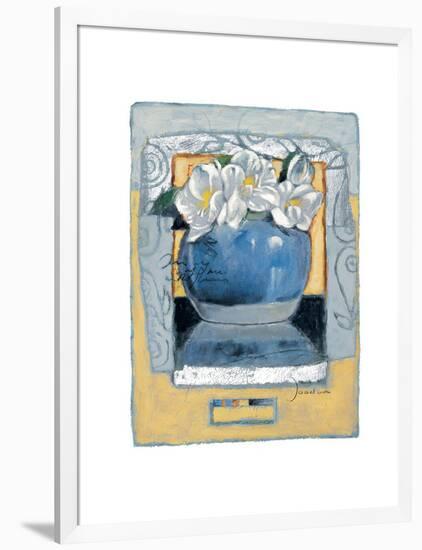 Pot of White Pansies-Joadoor-Framed Premium Giclee Print
