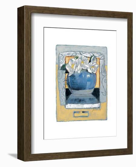 Pot of White Pansies-Joadoor-Framed Art Print