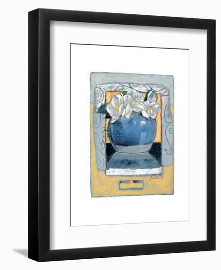 Pot of White Pansies-Joadoor-Framed Art Print