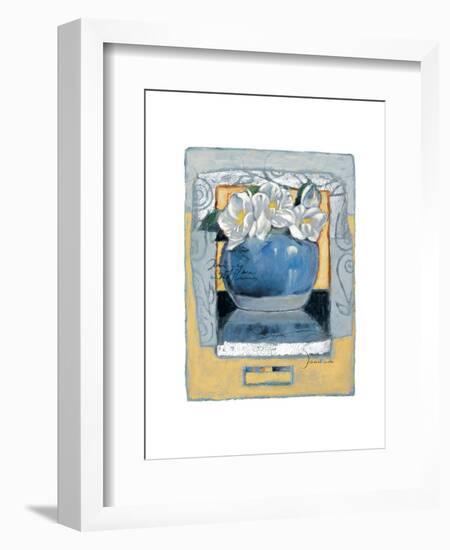 Pot of White Pansies-Joadoor-Framed Art Print