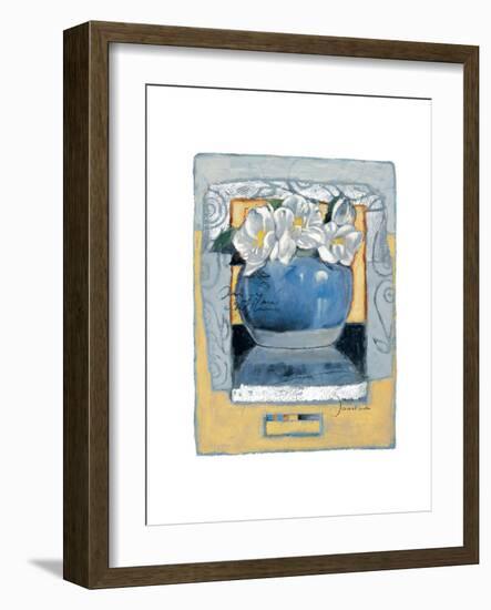 Pot of White Pansies-Joadoor-Framed Art Print