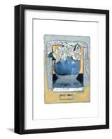 Pot of White Pansies-Joadoor-Framed Art Print