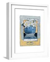 Pot of White Pansies-Joadoor-Framed Art Print