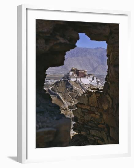 Potala Palace, Seen Through Ruined Fort Window, Lhasa, Tibet-Nigel Blythe-Framed Photographic Print