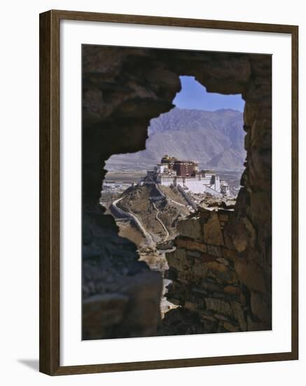 Potala Palace, Seen Through Ruined Fort Window, Lhasa, Tibet-Nigel Blythe-Framed Photographic Print