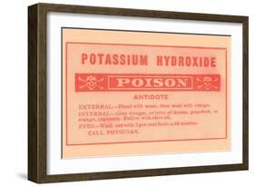 Potassium Hydroxide - Poison-null-Framed Art Print