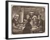 Potato Eaters, 1885 (lithograph in dark brown)-Vincent van Gogh-Framed Giclee Print