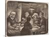 Potato Eaters, 1885 (lithograph in dark brown)-Vincent van Gogh-Stretched Canvas