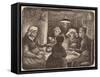 Potato Eaters, 1885 (lithograph in dark brown)-Vincent van Gogh-Framed Stretched Canvas