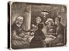 Potato Eaters, 1885 (lithograph in dark brown)-Vincent van Gogh-Stretched Canvas