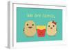 Potato Family Include Father and Mother Which Have Son is French Fries.-Solar22-Framed Art Print