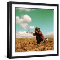 Potato Harvest In The Andes Of Peru-cwwc-Framed Art Print