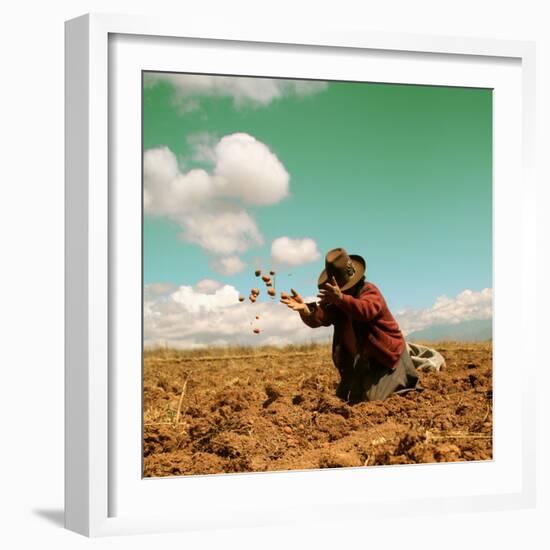 Potato Harvest In The Andes Of Peru-cwwc-Framed Art Print