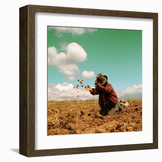 Potato Harvest In The Andes Of Peru-cwwc-Framed Art Print