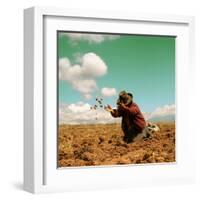 Potato Harvest In The Andes Of Peru-cwwc-Framed Art Print