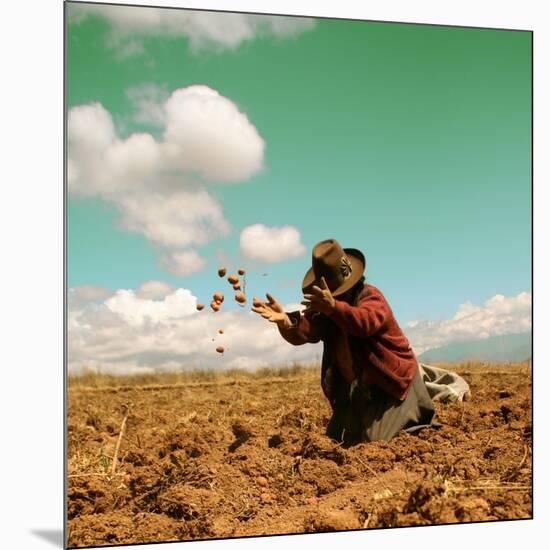 Potato Harvest In The Andes Of Peru-cwwc-Mounted Art Print