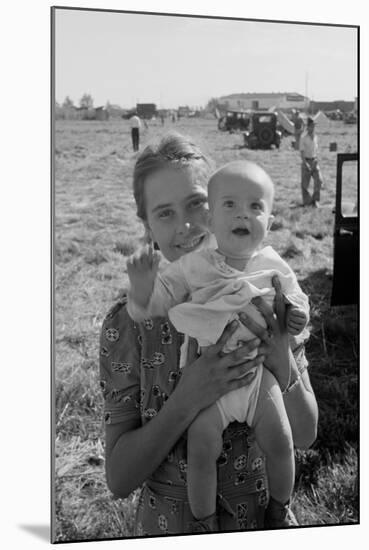 Potato Picking Mother with Baby-Dorothea Lange-Mounted Art Print