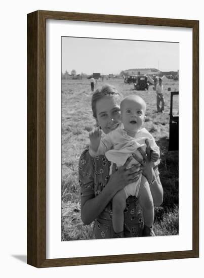 Potato Picking Mother with Baby-Dorothea Lange-Framed Art Print
