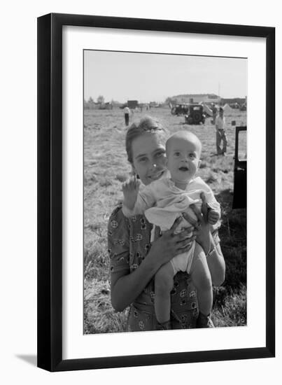 Potato Picking Mother with Baby-Dorothea Lange-Framed Art Print
