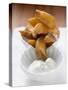 Potato Wedges with Yoghurt Dip-null-Stretched Canvas