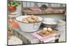 Potatoes, Partly Peeled, on Table in Front of Farmhouse-Eising Studio - Food Photo and Video-Mounted Photographic Print