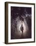 Potholer Wallking Along Narrow Underground Passage, Cova Lachambre, Ria, Conflent, Pyrenees, France-Inaki Relanzon-Framed Photographic Print