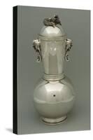 Potiche, Large Ceramic, Silver Plated Vase, Made for Roman Jeweler Roberto Angeletti-Francesco Colonna-Stretched Canvas