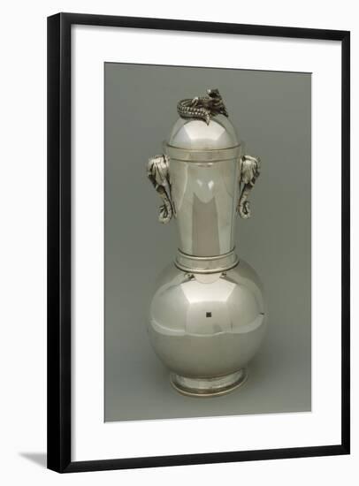 Potiche, Large Ceramic, Silver Plated Vase, Made for Roman Jeweler Roberto Angeletti-Francesco Colonna-Framed Giclee Print