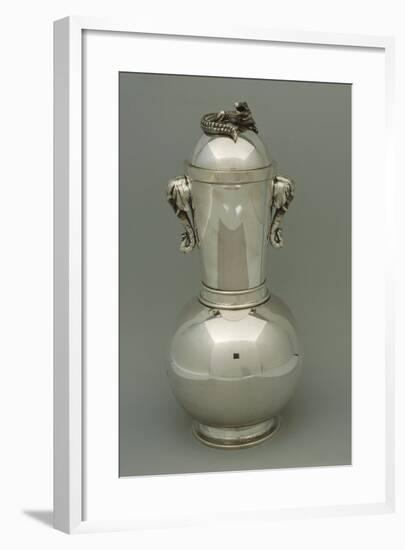 Potiche, Large Ceramic, Silver Plated Vase, Made for Roman Jeweler Roberto Angeletti-Francesco Colonna-Framed Giclee Print